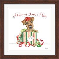 Framed Holiday Paws II on White