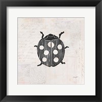 Framed Ladybug Stamp BW