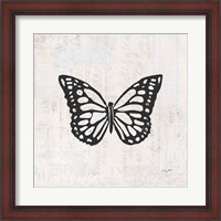 Framed Butterfly Stamp BW