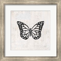 Framed Butterfly Stamp BW