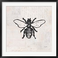 Framed Bee Stamp BW