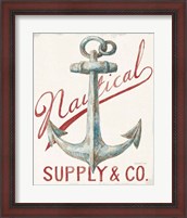 Framed Floursack Nautical V Red