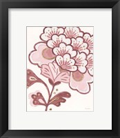 Framed 'Flora Chinoiserie V Pink' border=