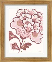 Framed 'Flora Chinoiserie V Pink' border=