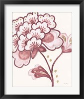 Framed 'Flora Chinoiserie IV Pink' border=