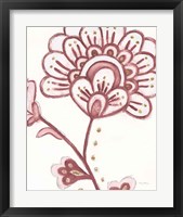 Framed 'Flora Chinoiserie III Pink' border=