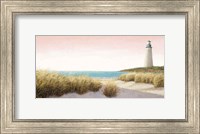 Framed Lighthouse by the Sea Blush