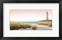 Framed Lighthouse by the Sea Blush