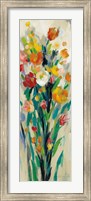 Framed Tall Bright Flowers Cream II