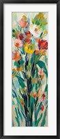 Tall Bright Flowers Cream I Framed Print