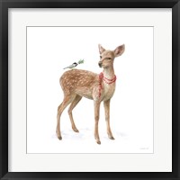 Woodland Celebration VI on White Framed Print