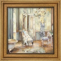 Framed 'Boudoir Bath II Gray' border=