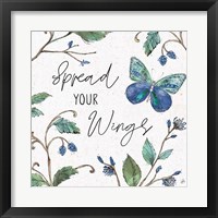 Framed 'Outdoor Beauties II Color Spread Your Wings' border=