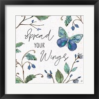 Framed 'Outdoor Beauties II Color Spread Your Wings' border=