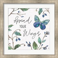 Framed 'Outdoor Beauties II Color Spread Your Wings' border=