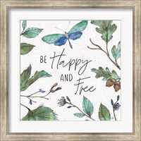 Framed 'Outdoor Beauties I Color Be Happy and Free' border=