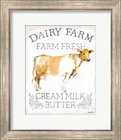 Framed Dairy Farm burlap