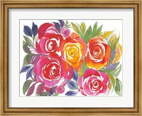 Framed Bold Roses I