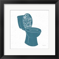 Turkish Tile Bathroom Puns IV Framed Print