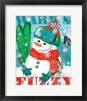 Framed 'Snowy Fun III' border=