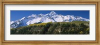 Framed Low Angle View Of Snowcapped Mountains, Rocky Mountains, Colorado