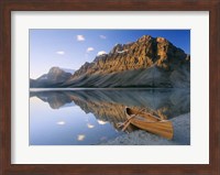 Framed Canoe At The Lakeside, Bow Lake, Alberta, Canada