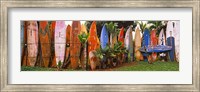 Framed Arranged Surfboards, Maui, Hawaii