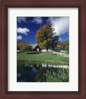 Framed Autumn Farm Scene Eaton Center Nh