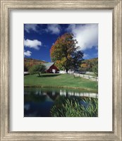 Framed Autumn Farm Scene Eaton Center Nh