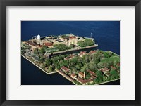 Framed New York Ny Aerial Of Ellis Island
