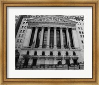 Framed New York Stock Exchange Exerior With US Flags