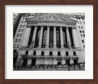 Framed New York Stock Exchange Exerior With US Flags
