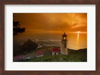 Framed Cape Meares Lighthouse At Golden Hour, Tillamook County, Oregon