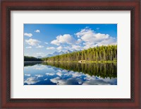 Framed Scenic Landscape Reflecting In Lake At Banff National Park, Alberta, Canada