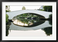 Framed Bridge Reflecting In Water, Venice Beach, California