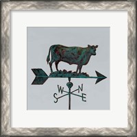 Framed 'Rural Relic Cow' border=