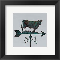 Framed 'Rural Relic Cow' border=