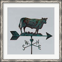 Framed 'Rural Relic Cow' border=