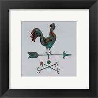 Framed 'Rural Relic Rooster' border=