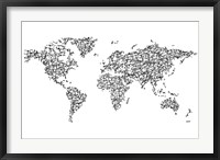 Framed Hanzi Kangi World Map
