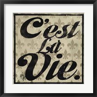 Framed C'est La Vie