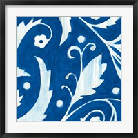 Framed 'Tangled In Blue I' border=