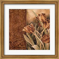 Framed Copper Tulips I