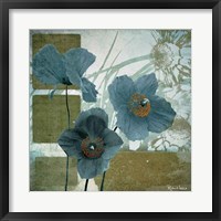 Framed Cerulean Poppies I