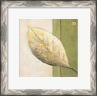 Framed 'Leaf Impression - Olive' border=