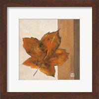 Framed 'Leaf Impression - Rust' border=