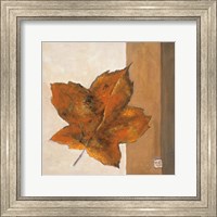 Framed 'Leaf Impression - Rust' border=