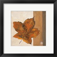 Framed 'Leaf Impression - Rust' border=