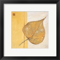 Framed 'Leaf Impression - Ochre' border=