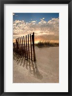 Framed Dune Fence At Sunrise